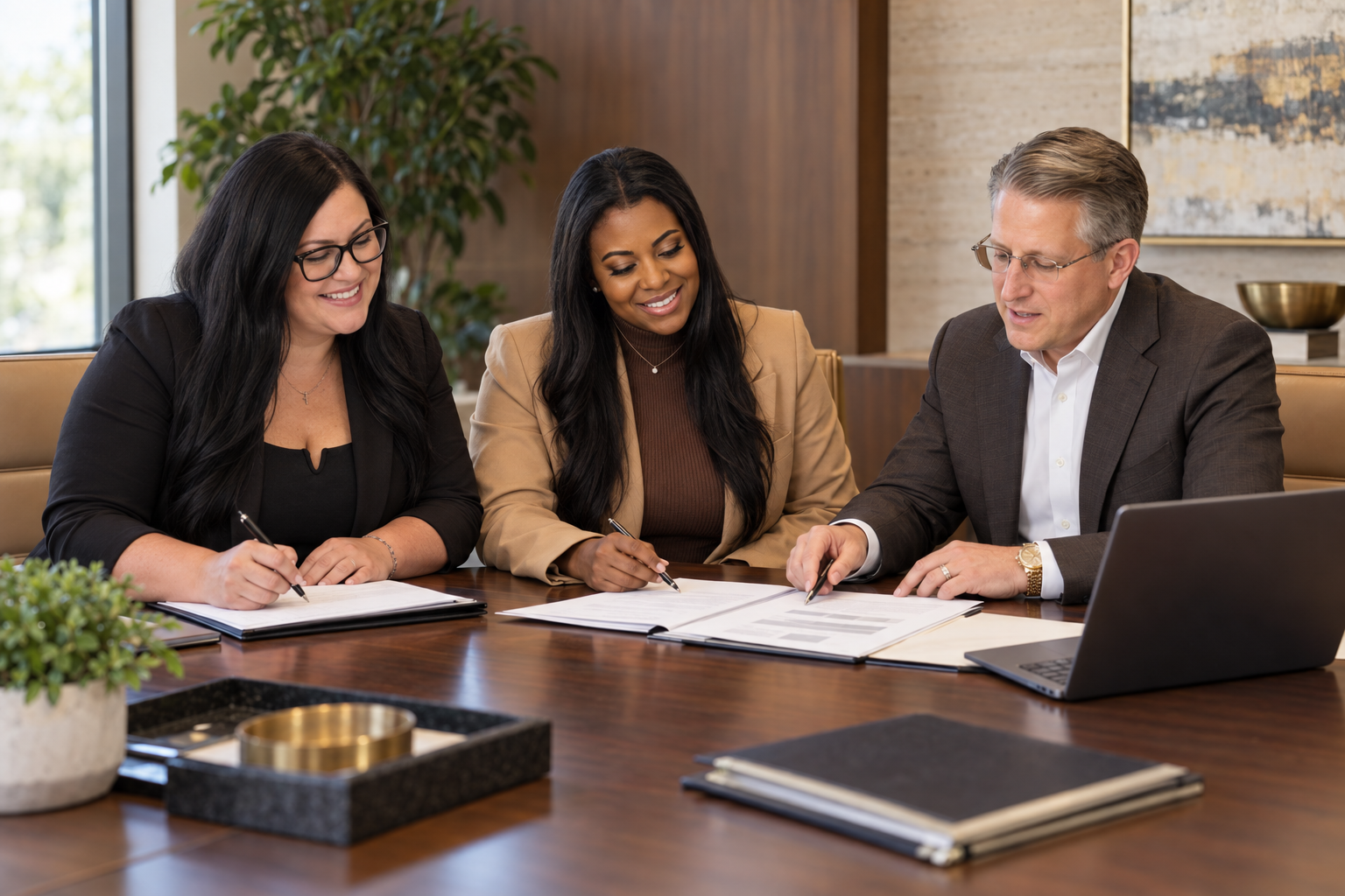 The Private Firm team collaborating over transaction documents